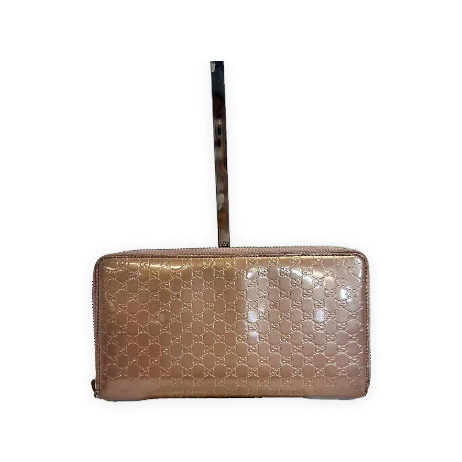 Pre-owned GUCCI Glossy crocodile leather Small leather goods GG Béarn Wallet Light mauve/pink Very Good S014260701001