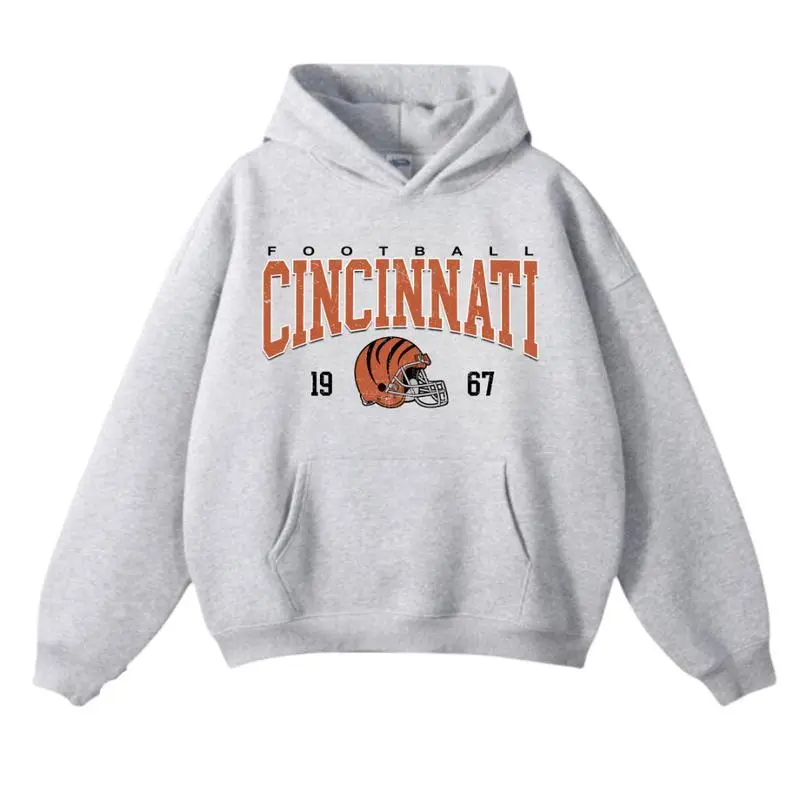 Vintage Cincinnati Football Crewneck Hoodie, Cincinnati Team Pullover Hoodie, Vintage Bengal Hoodie, Bengal Fan Apparel, Classic Cincinnati Fan Pullover, Cincinnati Football Supporter Gift, Cincinnati Football Long sleeve Hoodie