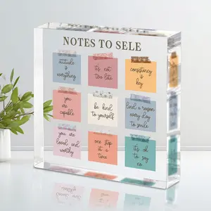 Acrylic Plaque Positive Vibes Notes to Self Inspirational Quotes on Kindness,Consistency,Self-Worth Resilience,Self Love,Attitude,An Inspiring Gift for Colleagues,Family,And Christians