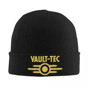 Vault-Tec Logo, Fallout 4 Unisex Knit Hat, 100% Acrylic Winter Warm Hat, Hip-Hop Style Sports Hat, Unisex Fallout Video Game Inspired Headwear