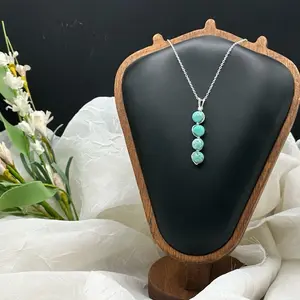 Natural Turquoise Pendant Necklace - Handcrafted Delicate Design for Adults - Calming Energy & Timeless Appeal - Versatile Jewelry Set