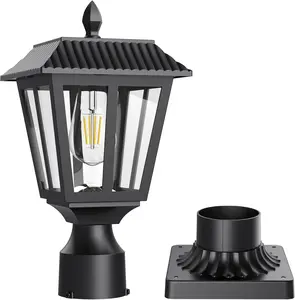 Solar  Lights, Dusk to  Solar Lamp  Light with Pier Mount Base,  Lights Outdoor  for Garden Yard Landscape Pole Pillar (Cool White)
