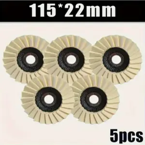 Five-Piece Wool Polishing Wheel Pad Set, 11.43cm Polishing Wheels, Buffing Wheels for Rust Removal, Scratch Repair, Mirror Polish, Surface Treatment, Car Polisher Tool