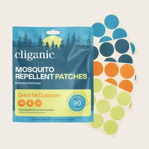 Cliganic Mosquito Repellent Patches - Deet Free, Essential Oil Infused, Great for Outdoors, Suitable for Various Applications Kids and Adults