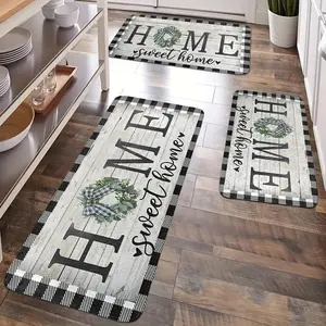 JOYFINITY 1 - 3pcs Washable Pink Flower Kitchen Rug Set Comfortable Standing Non Slip Floor Mat for Home Kitchen Decor