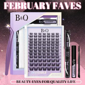 B&Q Medusa Kit l Combined Natural&Manga Flora&Fairy Style,Upgrated Silk Protein Material,Invisible Band Eyelash Clusters,C Curl for DIY lash Extension,Waterproof,Long Lasting Fake Lash Cosmetic Makeup Anime Lash Outdoorfun Vacation Lash Feb Faves