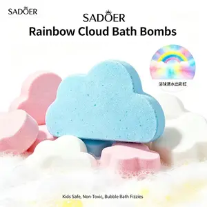 SADOER Rainbow Cloud Bath Bombs, Non-Toxic Kids Safe Bath Fizzies, Colorful Bubble Bath Toys for Fun Bath Time, Perfect Gift for Toddlers & Kids，#Summervibes
