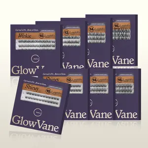 GlowVane LengthLock Collection Cluster Eyelashes | Winkie Shiney Single Size Per Box 10mm-16mm Ultra-Dense Long-Lasting DIY Style Lashes