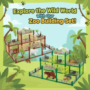 Op-Selling Boys’ DIY Zoo Villa Set — Building & Decorating Educational Toy, Sparking Imaginative Animal Adventure Play, Safe & Non-Toxic, Perfect Birthday Party Favor for Toddlers to Children