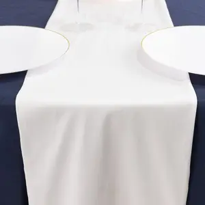 Scuba Polyester 12"x108" Table Runner White - Wrinkle-Free Table Linen for Events & Weddings