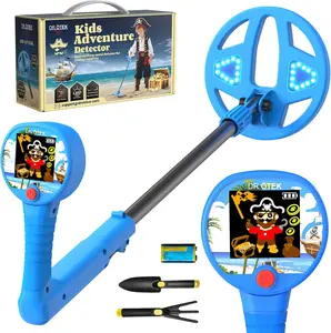 DR.ÖTEK Metal Detector for Kids - Innovative 2.4” Color LCD Display, 6.7” LED-Lit Coil, Adjustable & Lightweight Kids Metal Detector with Safe Rubber Grip, STEM Gifts for Boys & Girls Ages 3-12, Soft Touch, Shovel Set