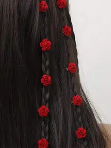 10pcs Women's Cute Mini Rose Shaped Hair Clips, 2024 Trendy Elegant Hair Clips for Hair Braids, Fashionable Hair Accessories for Daily Decoration, Hair Clip Set