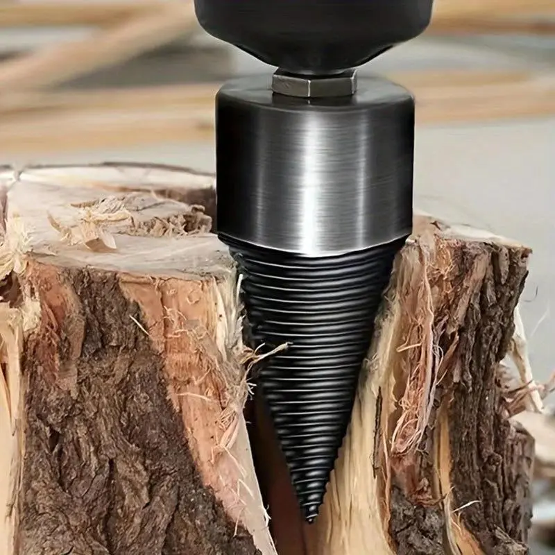 Wooden Block Separation Drill Set, Detachable Electric Tool Wooden Block Separation Drill Set, Includes 4 Wood Chopping Artifacts for Versatile Use Power Tool