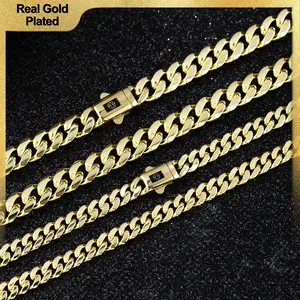 Holylegend 14K Real Gold-Plated Royal Monaco Cuban Necklace, Italian Jewelry for Men & Women, Gift for Fashion Lovers