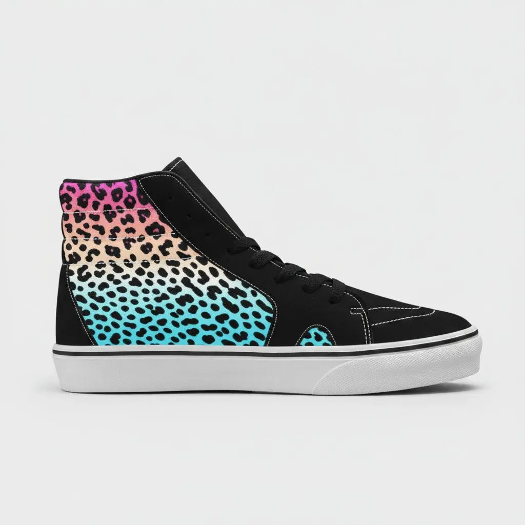 WOMEN'S Gradient Leopard Custom Skate Shoesboarding Shoes | Freaky Shoes®