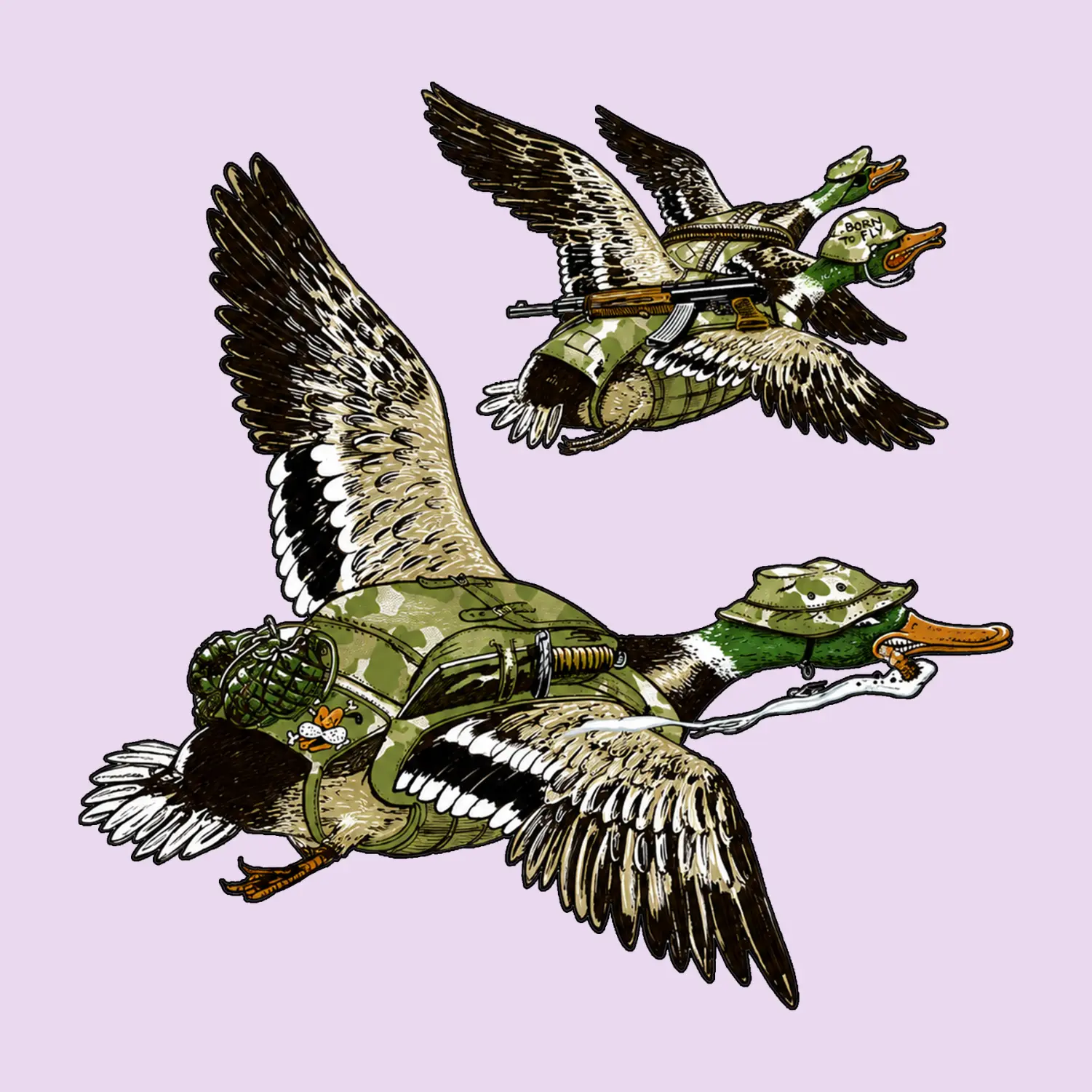 Funny Military Duck Sticker, Tactical Mallard Ducks, Army Duck Hunting Sticker, Camo Duck Decal, Waterfowl Hunter Gift