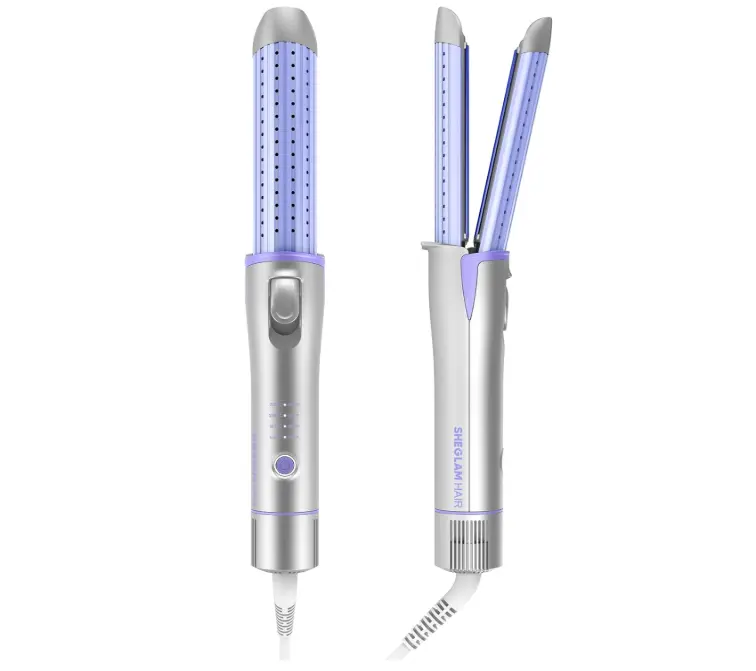 SHEGLAM 360° Airflow 2 in 1 Straightener and Curler Cool Air Curling Iron | Airflow Styler, Manual, Anti-Scald Flat Iron, 1 inch, Fast Curling Straightening, Less Damage, Lasting Curls, Dual Voltage