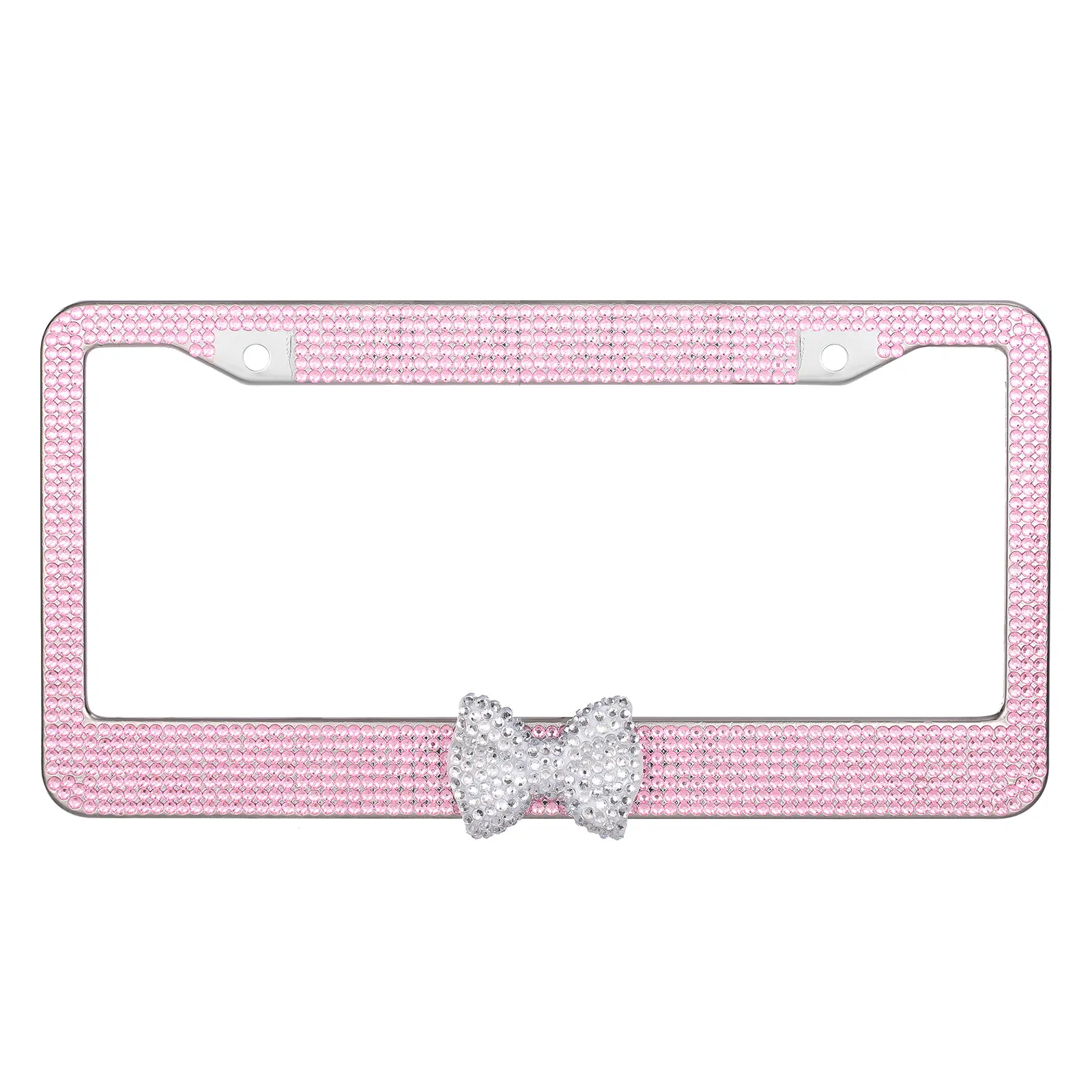 Round hole light pink + white bow.