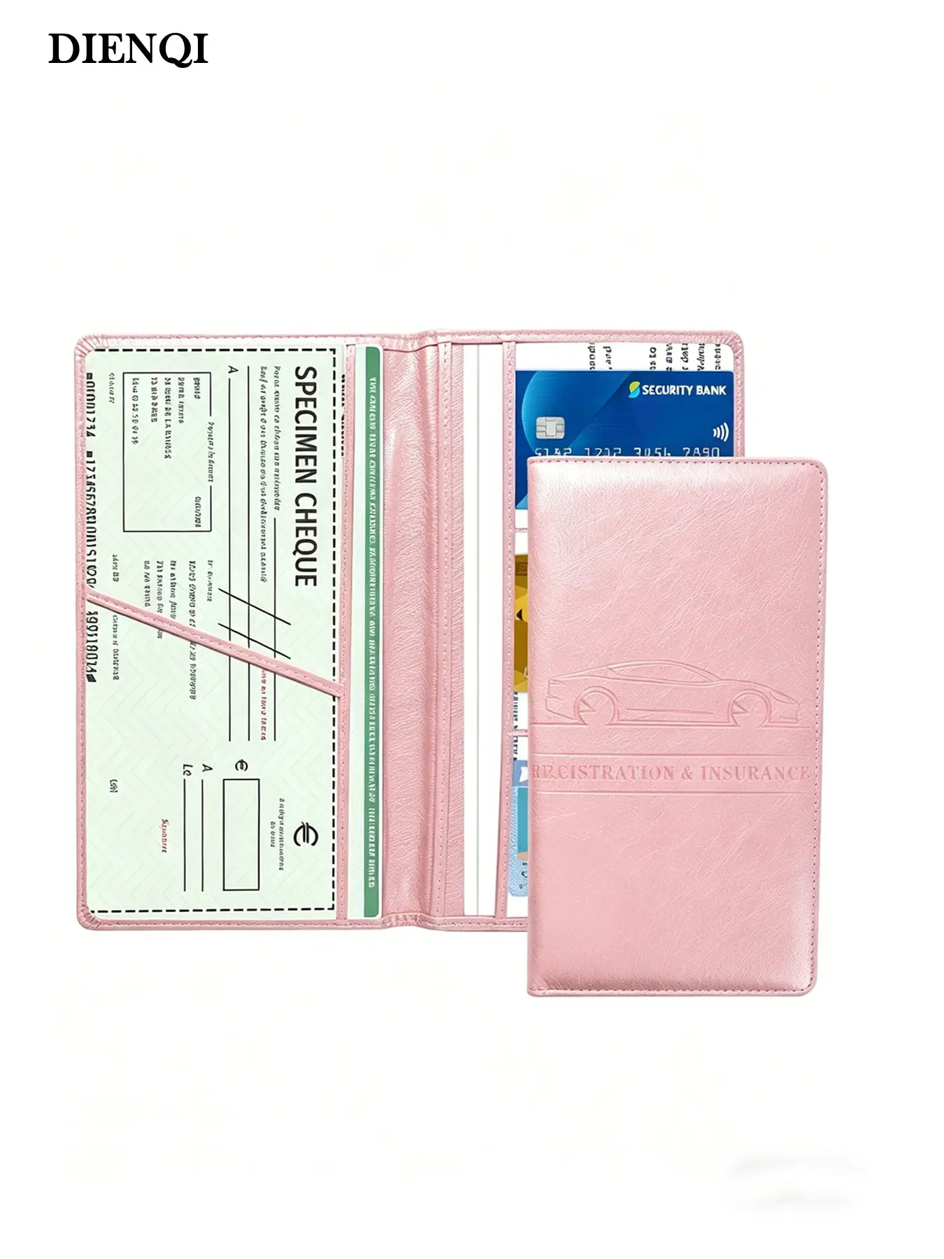Women's Fashion Multi-Functional Car Passport Holder, Travel Document Holder, ID Bank Credit Card Holder, Cash Flight Ticket Storage, PU Material, Compact Design, Travel Essentials
