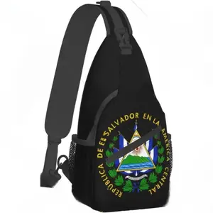 El Salvador Crest Compact Crossbody Backpack - Stylish Sling Bag for Men