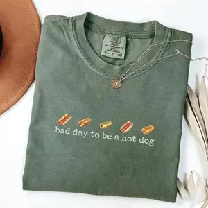 Comfort Colors Hot Dog Shirt, Bad Day To Be A Hotdog, Funny Retro Hotdog, Women's 4th Of July Shirt, Memorial Day Shirt, Labor Day Shirt , Unisex Casual Graphic T-Shirts