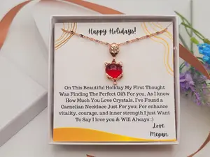 Carnelian Necklace Customizable Gift Necklace, Christmas Gift Necklace Holiday Gift