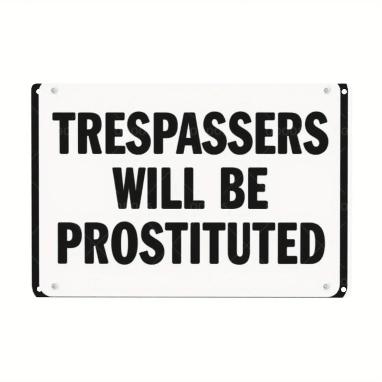 Vintage Humorous "Trespassers Will Be Prosecuted" Decorative Rigid PVC Tin Sign - 8x12 inch, Rustic Farmhouse Design, Durable Plaque, Easy Install for Friends' Family Garage, Indoor/Outdoor Home Decor with Animals