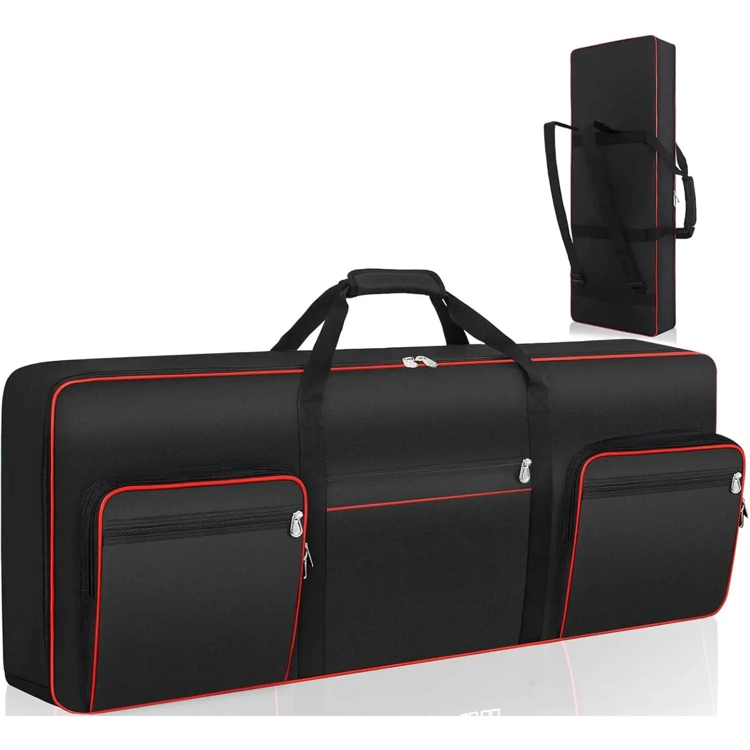 61 Key Keyboard Case, Padded Piano Bag with Handle and Adjustable  Straps, Portable Piano Keyboard Case, Soft Keyboard Gig Bag with Pockets for Accessories 40.6"x5.3"x15.7"