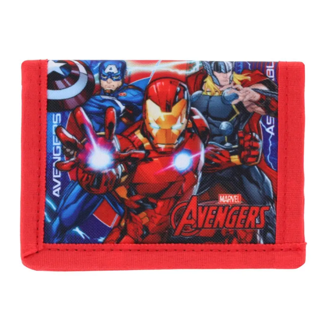 CTM Kid's Marvel Avengers Dooms Day Hook & Loop Closure Bi Fold Wallet, Bifold Wallets, Geometric, Velcro