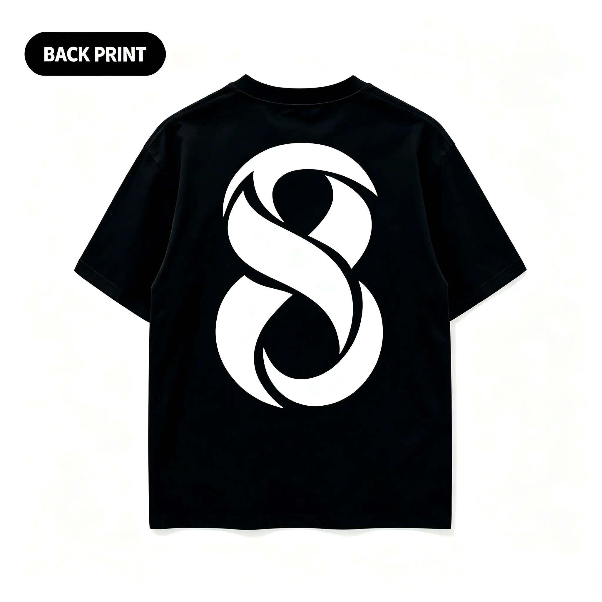 Unisex Abstract Infinity 8 Graphic T-Shirt, Curvy Fit Sports Top with Minimalist Back Print, Breathable Stretch Fabric, Short Sleeves, Machine Washable Modern Streetwear Black Tee men gift