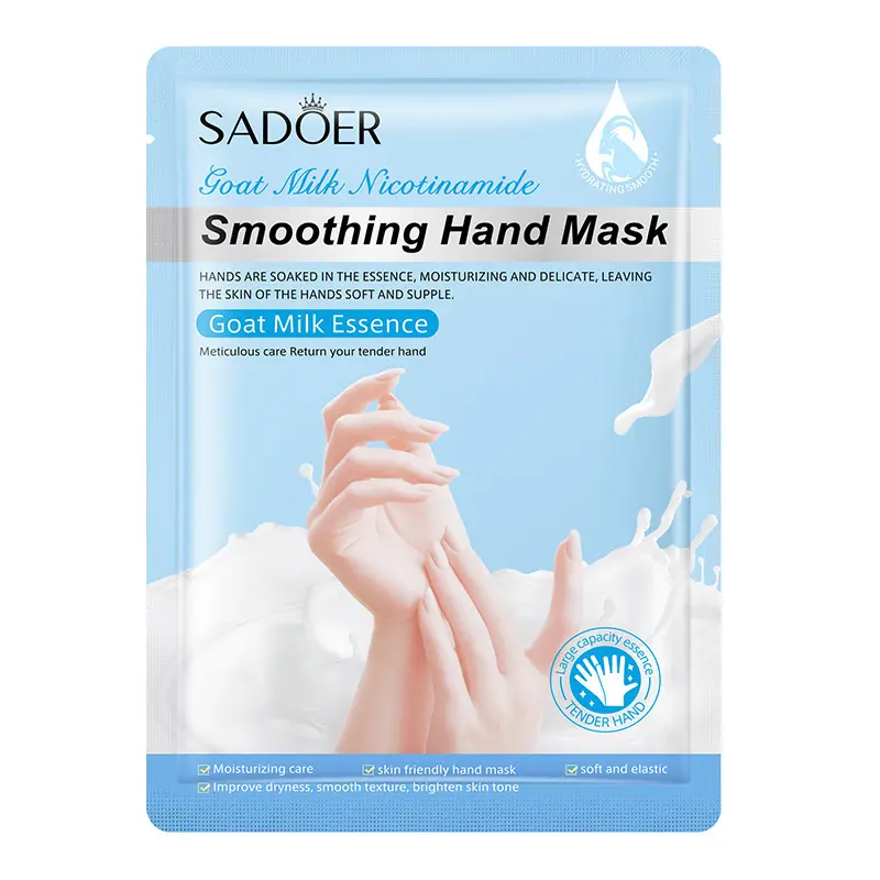 Goat Milk Niacinamide Hand Mask Moisturizing Brightening Gloves for Dry Cracked Rough Hands