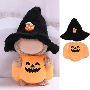 Halloween labubu doll costume set, pumpkin theme dress, suitable for doll cosplay and holiday display, adding a weird charm to the collection, is the perfect gift for Christmas and Halloween