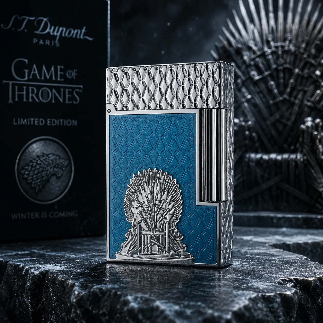 [Double Flame] DPT Game of Thrones Blues Silver high-gloss Luxury Lighter (NO FUEL) GIFT BOX Profect gifts for boyfriend