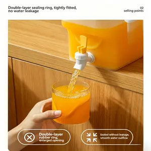 High Temperature Resistant Cold Water Jug with Faucet, Iced Drink & Tea Container, Leakproof Jug
