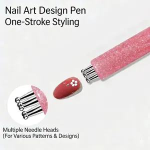 Dotting tool to draw flower daisy nail design summer nail spring nail