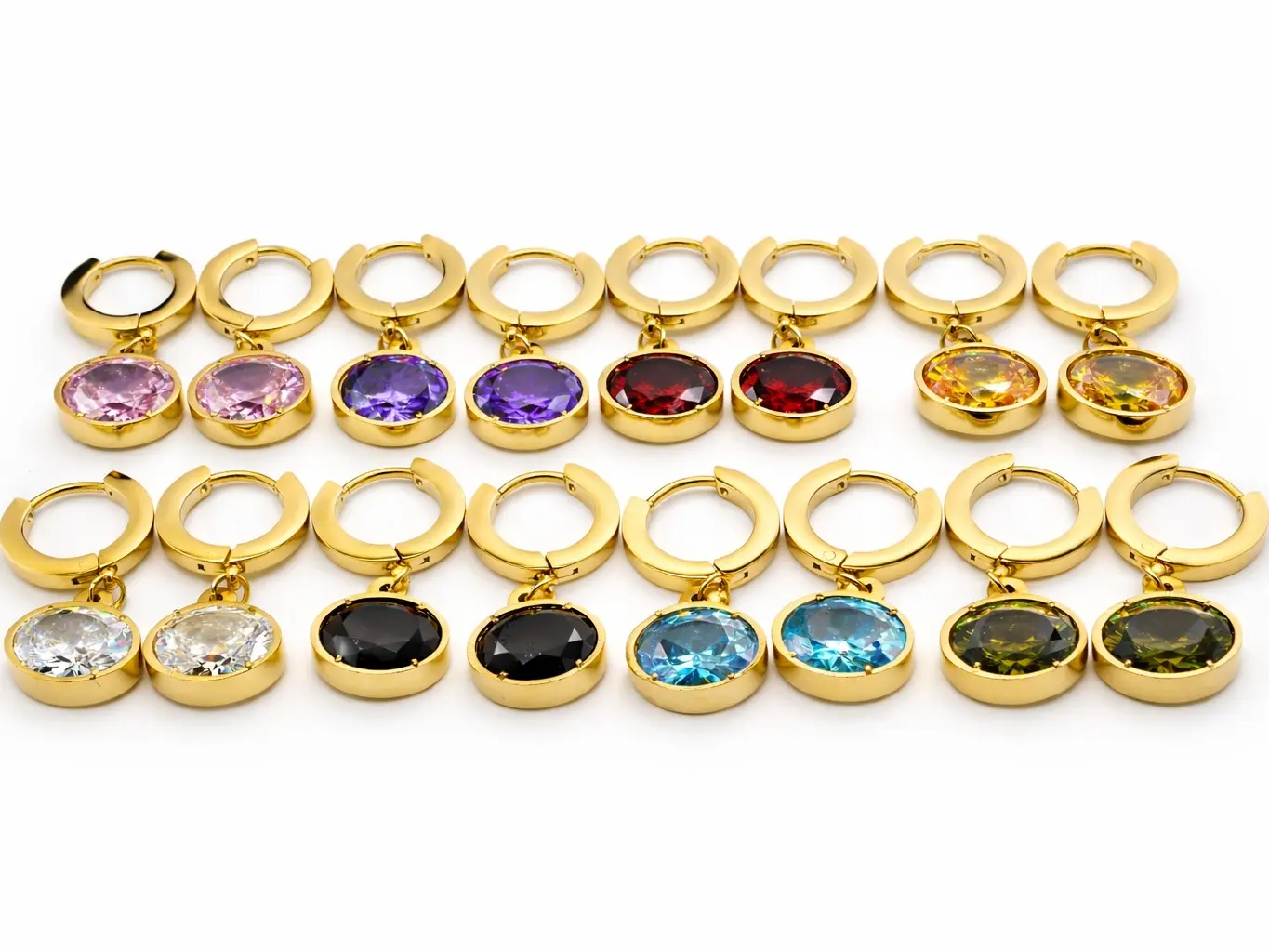 Oval Stone Earrings