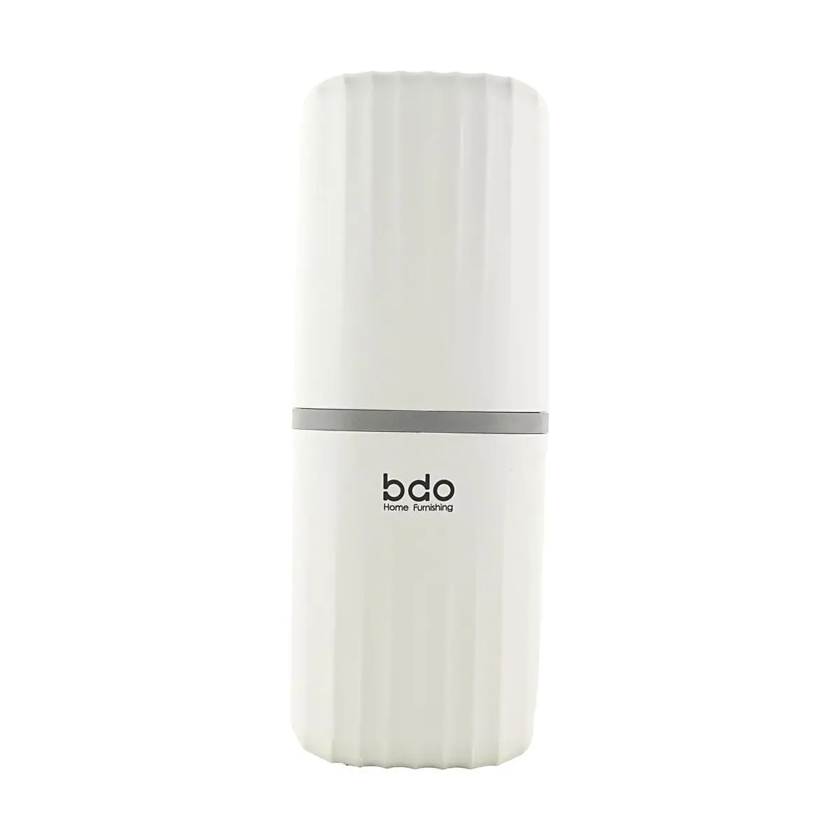 Classic White Covered Toothbrush Holder - BDO Lightweight Space-Saver Toothbrush Storage Organizer, Portable Toiletry Oral Care Case (7.5x6x20cm) That Doubles as Mouthwash Cup, Fits Effortlessly Into Luggage for Business Trips