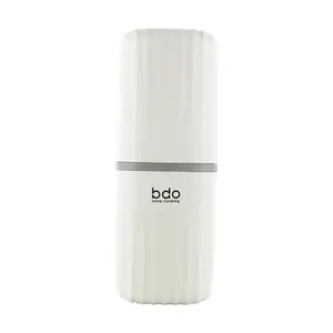 BDO Travel Toothbrush Holder Case with Cup - Portable Oral Care Organizer for Toothpaste, Toothbrush, Mouthwash - Classic White 7.5x6x20cm