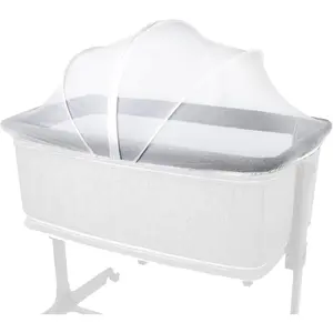 Bassinet Cover to Keep Cats Out, Mosquito Net Cover with 2-Way Zipper for Baby Crib, White