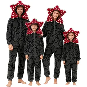 Demogorgon Onesie Pajamas Adult Fleece Hooded Jumpsuit One Piece Sleepwear Strangers Thing Demogorgon Costume Xmas Pjs