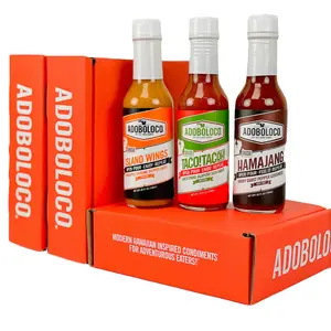 Adoboloco Dads Favorit Hot Sauce Gift Set (3 Bottles) From Mild Island Vibes to Ghost Pepper Glory - 1 Island Wings, 1 Taco!Tacoh!, 1 Hamajang Smoked Ghost Pepper - Bold Flavor in All Three
