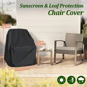 190t Waterproof Woven Polyester Chair Cover, Rainproof Dustproof UV Protection, Stackable Furniture Protection for Garden Balcony, Outdoor Rocking Chairs, Outdoor Lounger