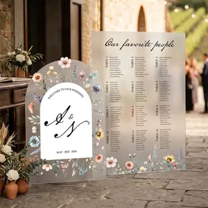 Wildflower Monogram Wedding Sign & Seating Chart Bundle