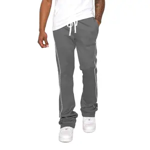 Men's Essential Solid Stacked Fit Flared Track Pants