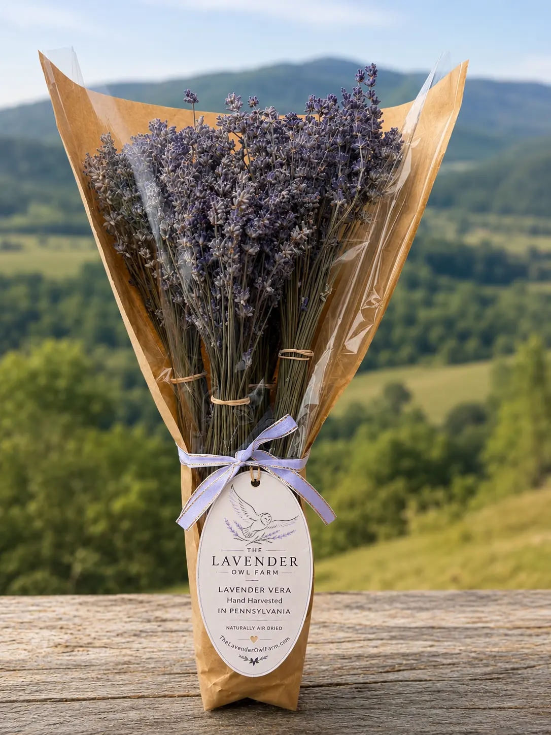 Hand-Tied Dried Lavender Bouquet - Fragrant USA Farm Grown, Aroma-Boosting Farmhouse Home Fragrance, Wedding Decor Gift Bunch, Floral