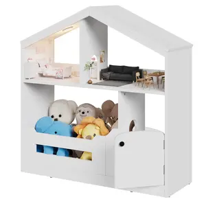 Garvee Kids Shelf, Toy Storage Organizer, Wooden Shelf for Toddlers, Dollhouse Shelf for Playroom, Bedroom, Nursery, Classroom,