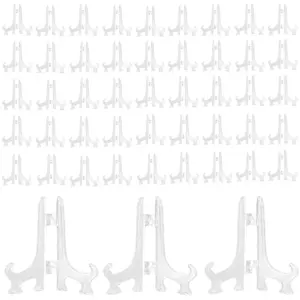 48Pcs/Set Mini Easel Stands,Plastic Plate Stand Holder,Display Picture Easel for Display Picture Frame Collectibles Desktop Weddings Party Home Decor,Halloween Christmas Gifts,Tools & Hardware,Summervibes