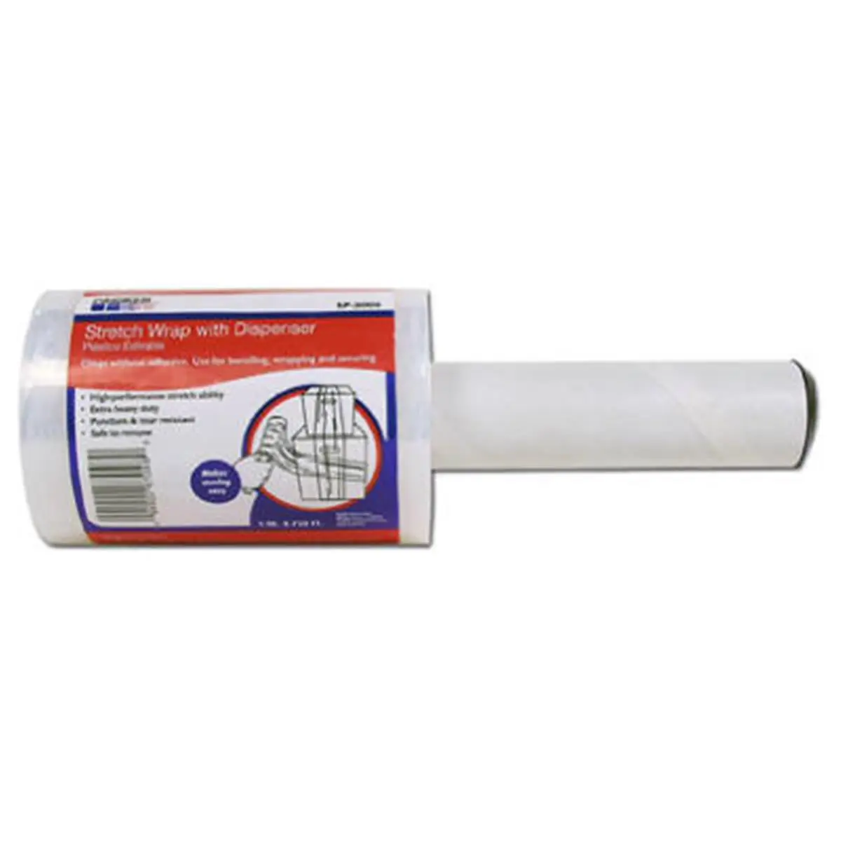 212 MAIN Schwarz Supply SP-3005 Adhesive Stretch Film Roll Adhesive Tape, 5 in. x 750 ft., High-Stretch, Roll Form