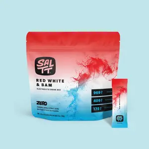 SALTT Red White & BAM Electrolyte Drink Mix - Sodium, Potassium, Magnesium - Zero Sugar - 30 Packets
