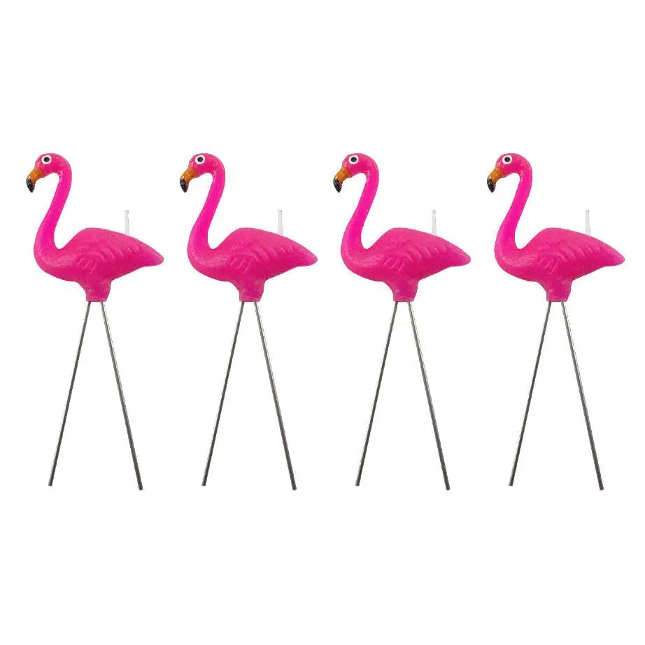 Flamingo Candles 4 pcs Set